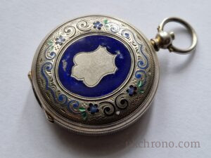 silver Enamel Full hunter Cylinder pocket watch 4 silver Enamel Full hunter Cylinder pocket watch