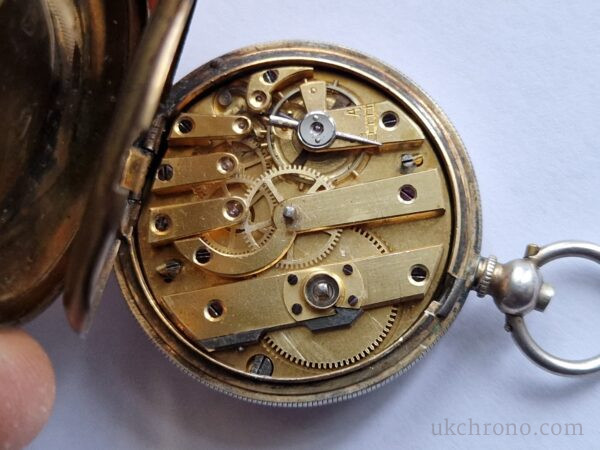silver Enamel Full hunter Cylinder pocket watch