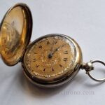silver Enamel Full hunter Cylinder pocket watch