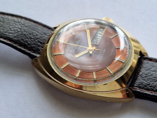 vintage Military SLAVA automatic day date watch
