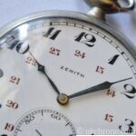 vintage Zenith open face pocket watch fitted with the hand-wound Zenith Calibre 18-28-31 movement.