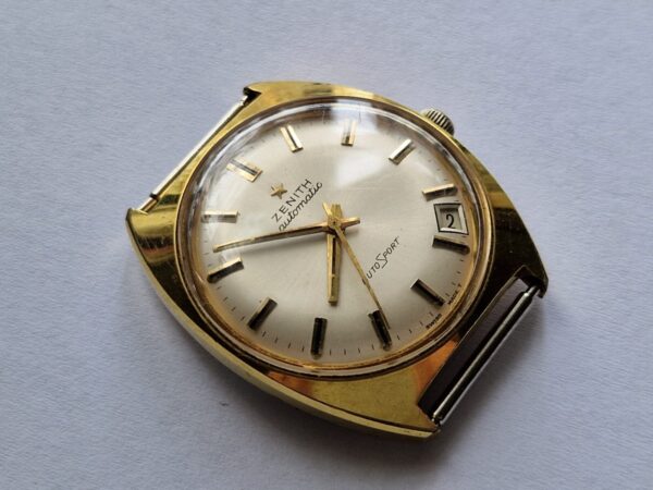 vintage gents ZENITH Auto Sport gold plated watch