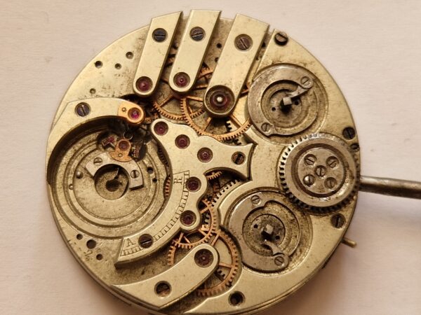 Antique Double Barrel Pocket Watch Movement incomplete project