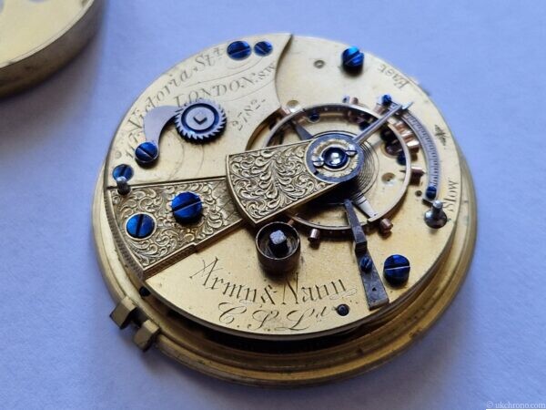 Antique Mappin & Webb Fusee Key Winding Pocket Watch Movement with Dial – Project