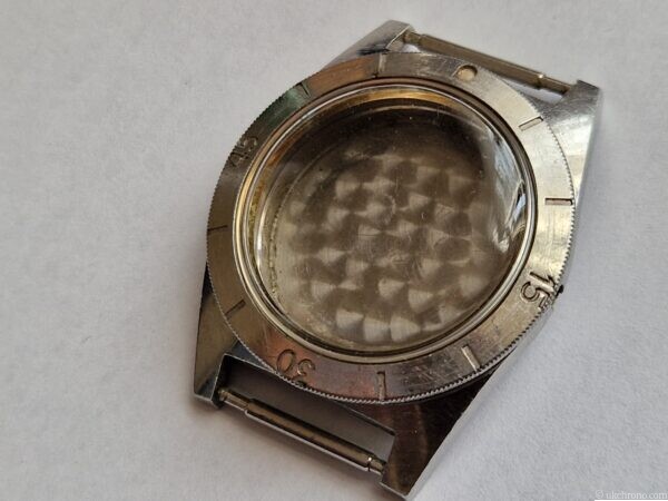 Vintage Favre-Leuba Day-Matic Waterdeep Diver Watch Case Only 36.5mm Stainless Steel Project