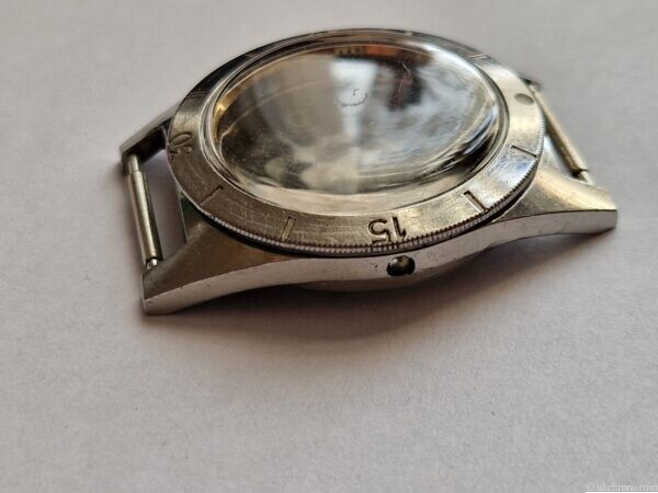 Vintage Favre-Leuba Day-Matic Waterdeep Diver Watch Case Only 36.5mm Stainless Steel Project
