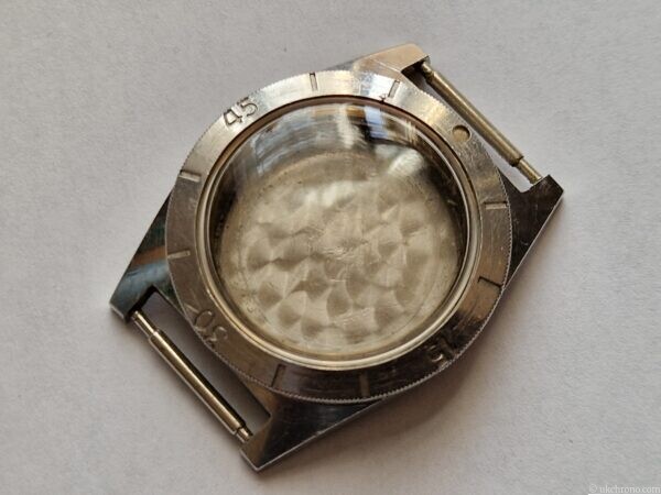 Vintage Favre-Leuba Day-Matic Waterdeep Diver Watch Case Only 36.5mm Stainless Steel Project