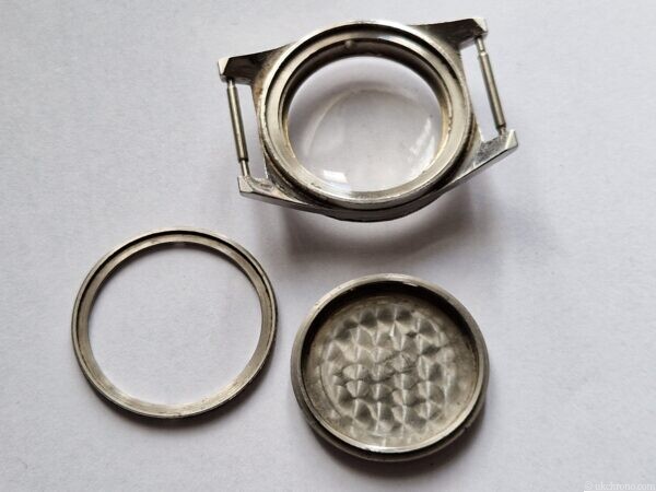Vintage Favre-Leuba Day-Matic Waterdeep Diver Watch Case Only 36.5mm Stainless Steel Project