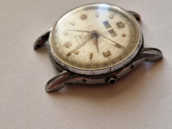 Malona Vintage Triple Calendar Project Watch Stainless Steel Case