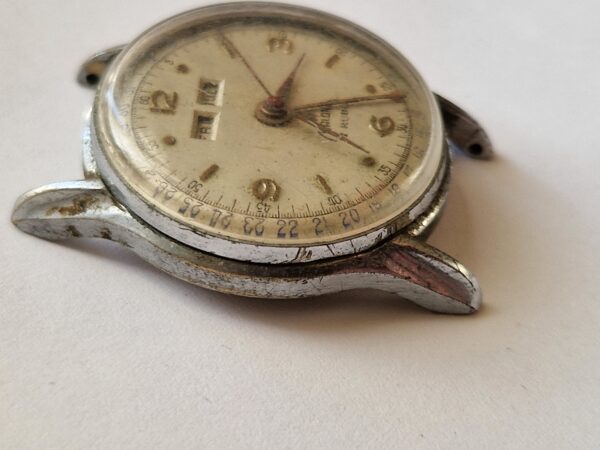 Malona Vintage Triple Calendar Project Watch Stainless Steel Case
