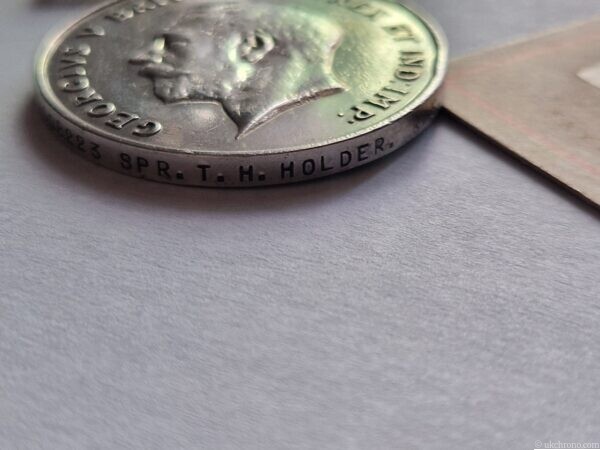 Original George V British War Medal 1914–1918 Named SPR. T.H. HOLDER No. 508223