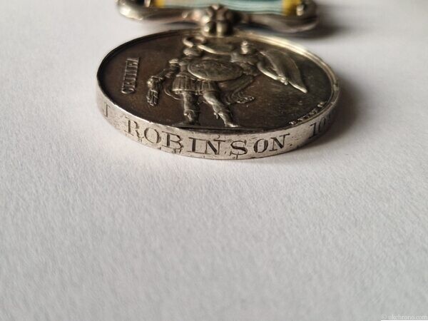 Original British Crimea Medal 1854 with Sebastopol Clasp – Issued to Trooper J. Robinson, 10th Hussars