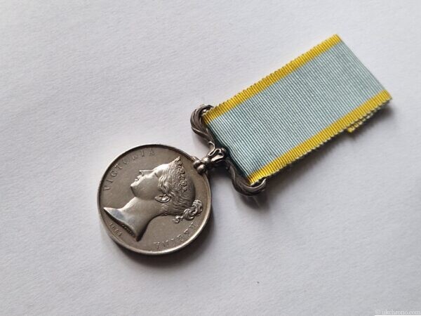 Original British Crimea Medal 1854 – Unnamed Issue with Original Ribbon